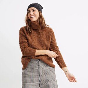Madewell Mercer Turtleneck Sweater in Coziest Yarn in Heather Cider